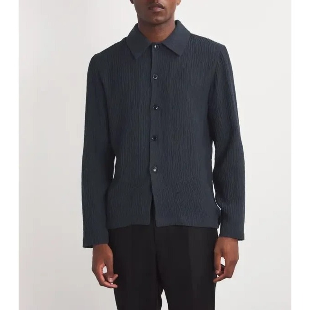 BARENA VENEZIA TEXTURED SHIRT NAVY SIZE M RETAIL 365$